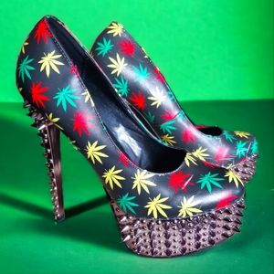Rare Kush Kouture Spiked Platform Stiletto Heels